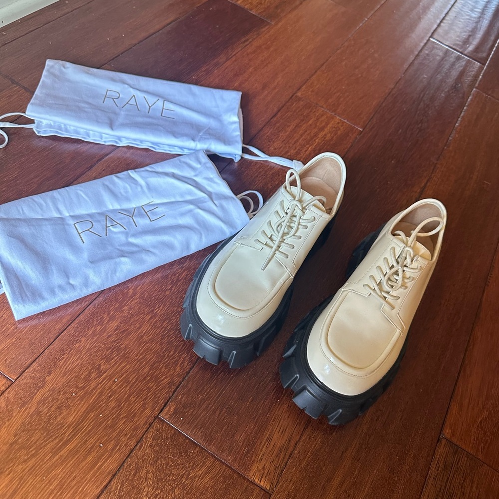REVOLVE- RAYE women off white and Black Chunky Sole Shoes